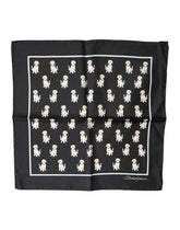 Dolce & Gabbana Black Dog Print Square Handkerchief Scarf