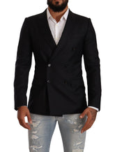 Dolce & Gabbana Black Dotted Double Breasted MARTINI Jacket - IT46 | S - Sport Jackets