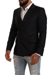 Dolce & Gabbana Black Dotted Double Breasted MARTINI Jacket - IT46 | S - Sport Jackets