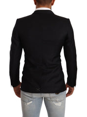 Dolce & Gabbana Black Dotted Double Breasted MARTINI Jacket - IT46 | S - Sport Jackets