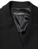 Dolce & Gabbana Fekete Kettős Záras Krepp Blazer Jakka - IT44 | L