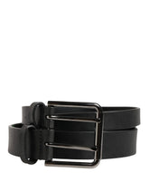 Dolce & Gabbana Black Double Strap Leather Silver Buckle Belt - 90 cm / 36 Inches