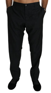 Dolce & Gabbana Black Dress Formal Trouser Men Wool Pants - IT56 | XXL - Trousers