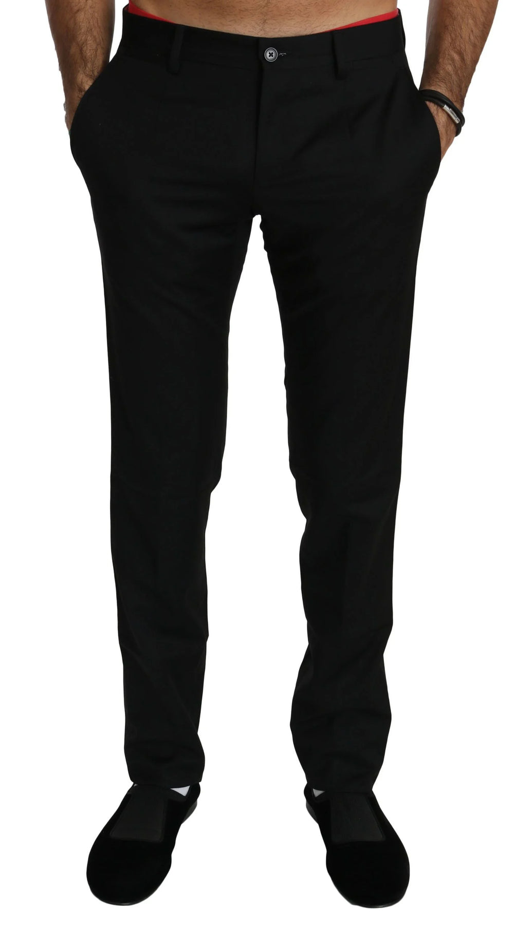 Dolce & Gabbana Black Dress Formal Trouser Mens Wool Pants - IT44 | XS - Trousers