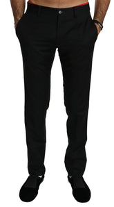 Dolce & Gabbana Black Dress Formal Trouser Mens Wool Pants - IT44 | XS - Trousers