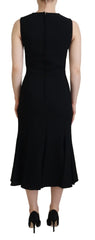 Dolce & Gabbana Black Dress Sheath Flare Viscose Dress - Dresses