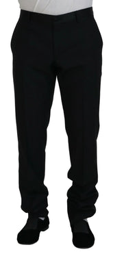 Dolce & Gabbana Black Dress Wool Silk Trouser Pants - IT54 | XL - Trousers