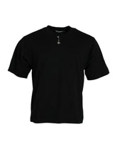 Dolce & Gabbana Black Embellished Cotton Crew Neck T-shirt - IT46 | S - T-Shirts