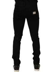 Dolce & Gabbana Black Embellished Cotton Skinny Denim Jeans - IT48 | M
