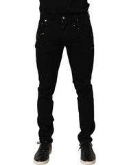Dolce & Gabbana Black Embellished Cotton Skinny Denim Jeans - IT48 | M
