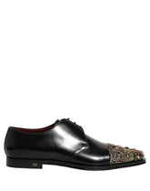 Dolce & Gabbana Black Embellished Derby Dress Formal Shoes - EU44/US11