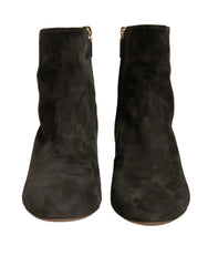 Dolce & Gabbana Black Embellished Heel Ankle Boots Shoes - EU39/US8.5