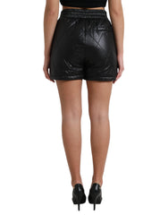 Dolce & Gabbana Black Embellished High Waist Hot Pants Shorts - IT40|S - Short Trousers