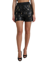 Dolce & Gabbana Black Embellished High Waist Hot Pants Shorts - IT40|S - Short Trousers