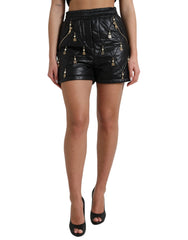 Dolce & Gabbana Black Embellished High Waist Hot Pants Shorts - IT40|S - Short Trousers