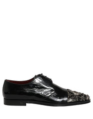 Dolce & Gabbana Black Embellished Men Derby Dress Formal Shoes - EU42/US9