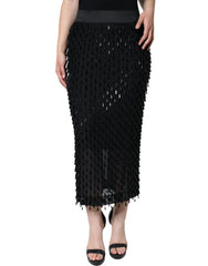 Dolce & Gabbana Black Embellished Pencil Cut Midi Skirt - IT44 | L - Skirts