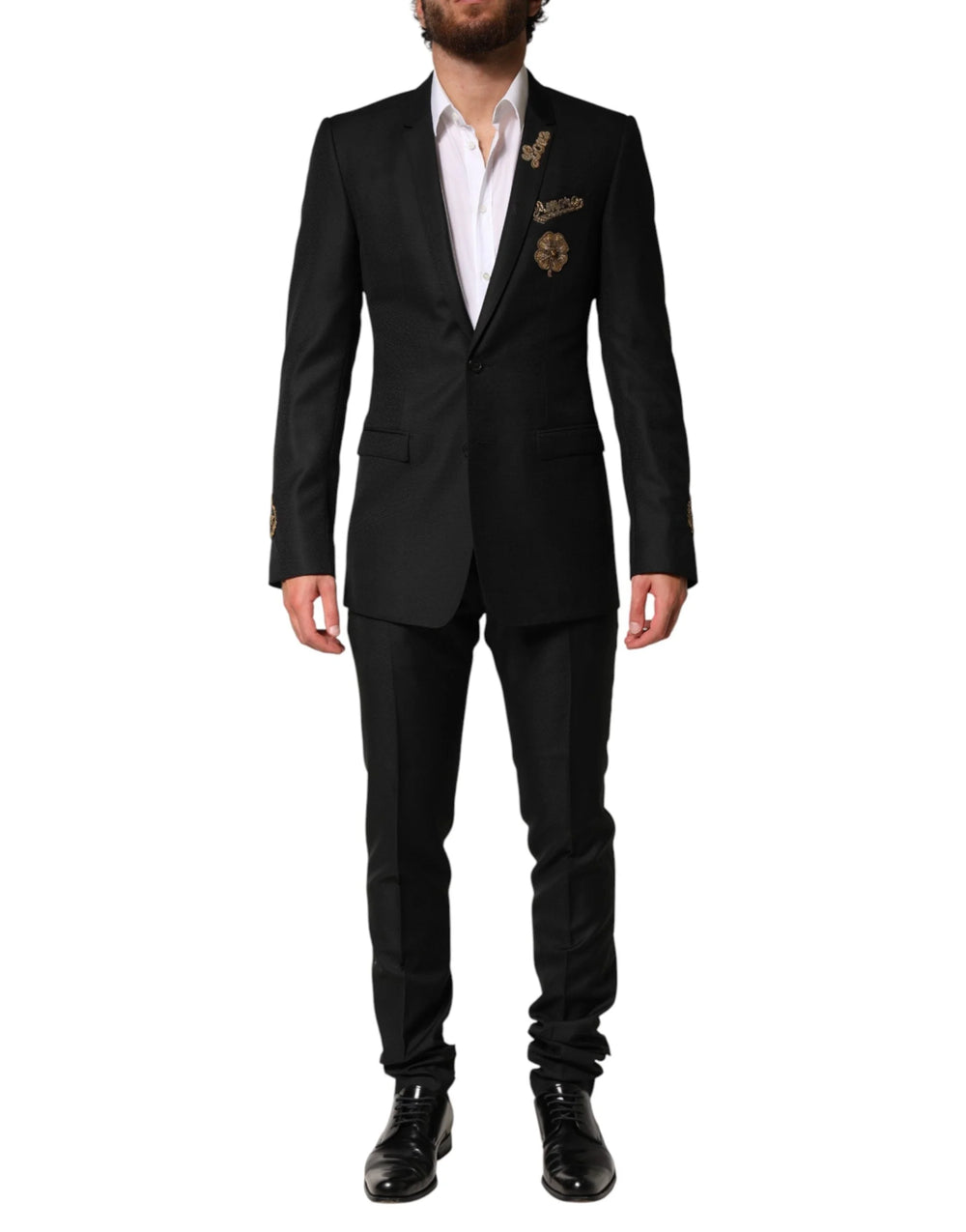 Dolce & Gabbana Black Embellished Single Breasted 2 Pc Suit - IT44 | XS