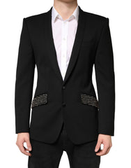 Dolce & Gabbana Black Embellished Single Breasted Blazer - IT48 | M