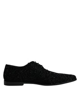 Dolce & Gabbana Black Embellished Suede Derby Formal Shoes - EU45/US12 - Shoes