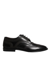 Dolce & Gabbana Black Embroidered Classic Leather Derby Dress Shoes - EU40/US7 - Shoes