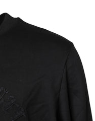 Dolce & Gabbana Black Embroidered Crew Neck Pullover Sweater - IT50 | L - Sweaters