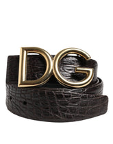 Dolce & Gabbana Black Exotic Leather DG Logo Buckle Belt - Belts