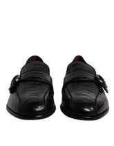 Dolce & Gabbana Mocassins de Pele Exótica Preta com Logótipo DG Sapatos de Vestir Formais