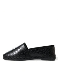 Dolce & Gabbana Black Exotic Leather Espadrilles Slip On Shoes - EU43/US10