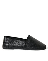 Dolce & Gabbana Black Exotic Leather Espadrilles Slip On Shoes - EU43/US10 - Flats