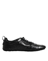 Dolce & Gabbana Black Exotic Leather Low Top Sneakers Shoes - Sneakers