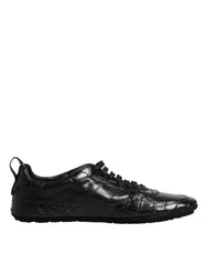 Dolce & Gabbana Black Exotic Leather Low Top Sneakers Shoes - Sneakers