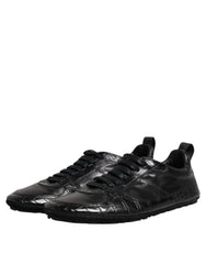 Dolce & Gabbana Black Exotic Leather Low Top Sneakers Shoes - Sneakers