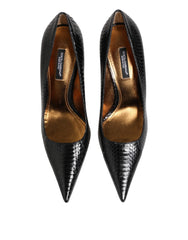 Dolce & Gabbana Black Exotic Leather Stiletto Pumps Shoes - EU36.5/US6 - Heels
