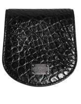 Dolce & Gabbana Black Exotic Skin Coin Condom Case Holder Pocket Wallet - Sex Toys & Erotic Games