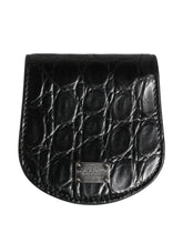 Dolce & Gabbana Black Exotic Skin Condom Case Holder Pocket Wallet