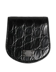 Dolce & Gabbana Black Exotic Skin Condom Case Holder Pocket Wallet