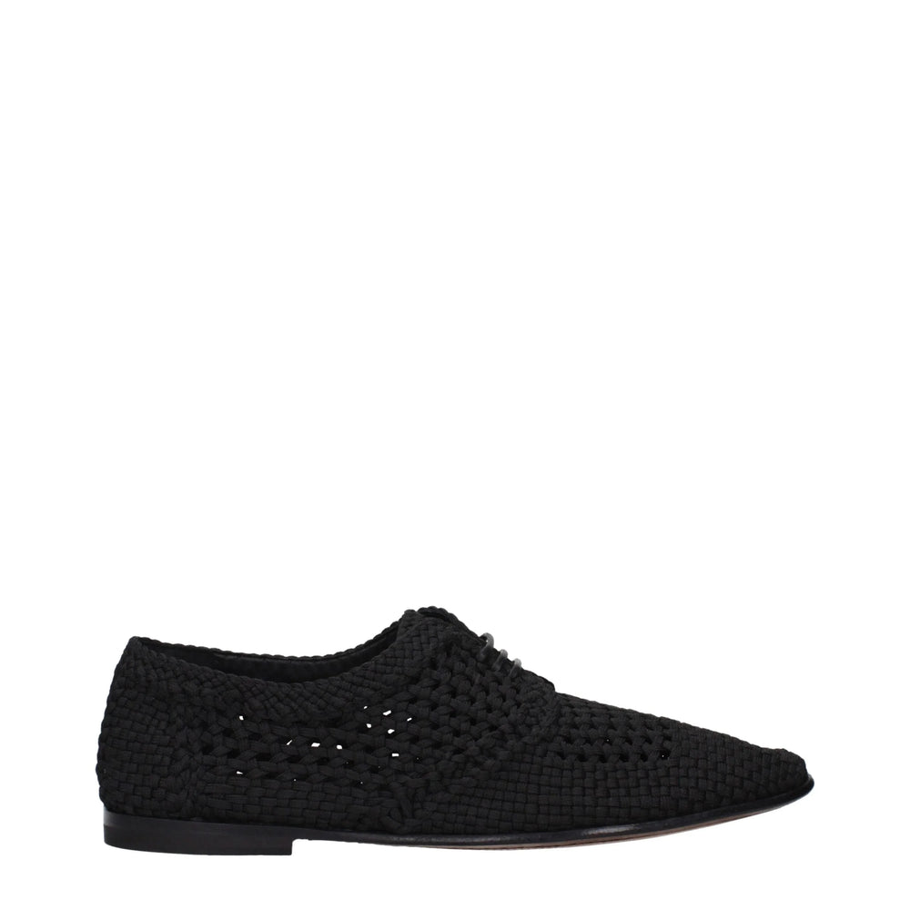 Dolce & Gabbana Zwarte Oxfords En Derbies Van Stof - Flats
