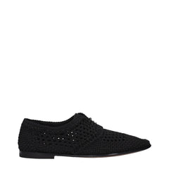 Dolce & Gabbana Zwarte Oxfords En Derbies Van Stof - Flats