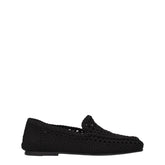 Dolce & Gabbana Schwarze Stoff-Slipper-Loafer