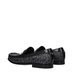 Dolce & Gabbana Black Fabric Slip-On Loafers - EU40/US7