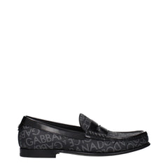 Dolce & Gabbana Black Fabric Slip-On Loafers - EU40/US7