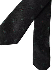 Dolce & Gabbana Black Fantasy 100% Silk Adjustable Men Tie - Neckties