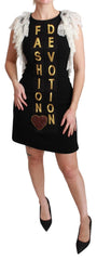 Dolce & Gabbana Black Fashion Devotion Sheath Mini Dress - IT38|XS - Dresses