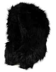 Dolce & Gabbana Black Faux Fur Whole Head Wrap Hat - 57 cm|S - Headdresses