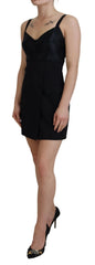 Dolce & Gabbana Black Fit Wool Stretch Sheath Mini Dress - IT40|S - Dresses