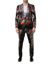 Dolce & Gabbana Black Floral 2 Buttons Formal 3 Piece Suit - IT50 | L