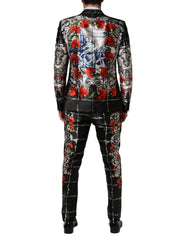 Dolce & Gabbana Black Floral 2 Buttons Formal 3 Piece Suit - IT50 | L