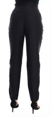 Dolce & Gabbana Black Floral Brocade High Waist Pants - IT40|S - Trousers