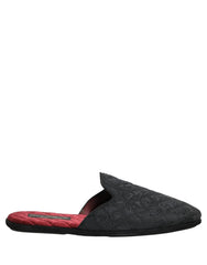 Dolce & Gabbana Black Floral Brocade Slides Slippers Shoes - EU44/US11